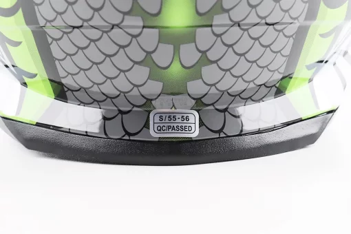 Шолом інтеграл, закритий BLD-M62 S (55-56см), СІРИЙ/НЕОНОВО-ЗЕЛЕНИЙ "T-Rex", FIX-206617