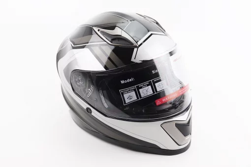 Шолом інтеграл, закритий BLD-M62 М (57-58см), ЧОРНИЙ/БІЛО-СІРИЙ, FIX-206618