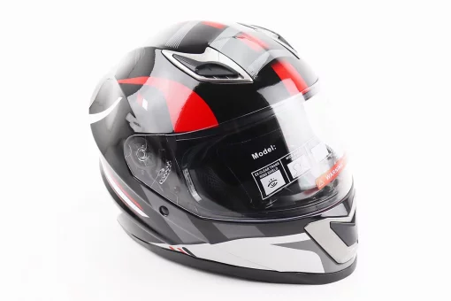 Шолом інтеграл, закритий BLD-M62 М (57-58см), ЧОРНИЙ/БІЛО-ЧЕРВОНИЙ, FIX-206620