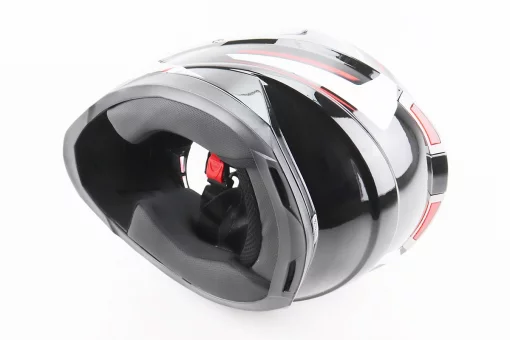 Шолом інтеграл, закритий BLD-M62 М (57-58см), ЧОРНИЙ/БІЛО-ЧЕРВОНИЙ, FIX-206620