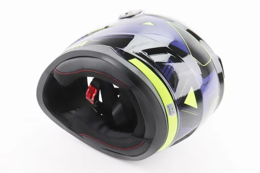 Шлем интеграл, закрытый BLD-М65 L (59-60см), ЧЕРНЫЙ/НЕОНОВО-ЖЕЛТО-СИНИЙ, FIX-206622