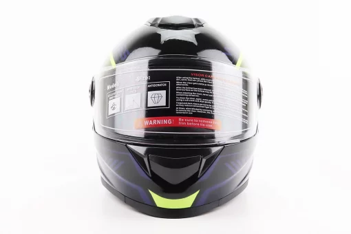 Шлем интеграл, закрытый BLD-М65 L (59-60см), ЧЕРНЫЙ/НЕОНОВО-ЖЕЛТО-СИНИЙ, FIX-206622