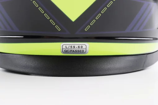 Шлем интеграл, закрытый BLD-М65 L (59-60см), ЧЕРНЫЙ/НЕОНОВО-ЖЕЛТО-СИНИЙ, FIX-206622