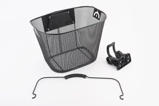 Корзина багажная, крепл. быстросъёмное на руль, чёрная JY-301Z (возможны царапины, сколы, дефекты покраски), FIX-409316