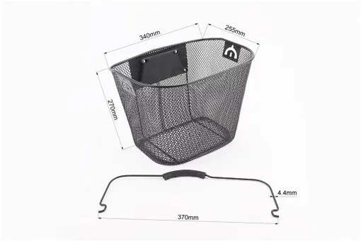 Корзина багажная, крепл. быстросъёмное на руль, чёрная JY-301Z (возможны царапины, сколы, дефекты покраски), FIX-409316