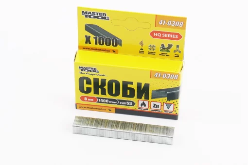 Скобы закаленные 8мм, R53, к-кт 1000шт 41-0308, FIX-703239