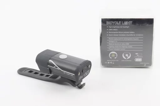 Фонарь передний 1 диод алюминиевый, Li-ion 3.7V 850mAh зарядка от USB, влагозащитный, чёрный HYD-018, FIX-409339