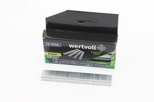 Скобы закаленные 6мм/11,3x0,75мм, R53, к-кт 1000шт FX-2106, FIX-703243