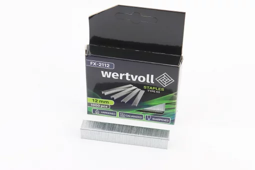 Скобы закаленные 12мм/11,3x0,75мм, R53, к-кт 1000шт FX-2112, FIX-703246