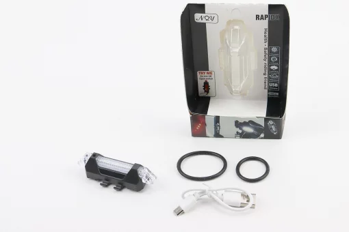 Фонарь передний 5 диодов 15 lumen, Li-ion 3.7V 330mAh зарядка от USB, влагозащитный, BS-216/АQY-093, FIX-409342