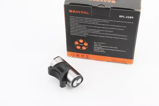 Фонарь передний 1 диод 350 lumen алюминиевый, Li-ion 3.7V 1200mAh зарядка от USB, влагозащитный, серый RPL-2289, FIX-409373