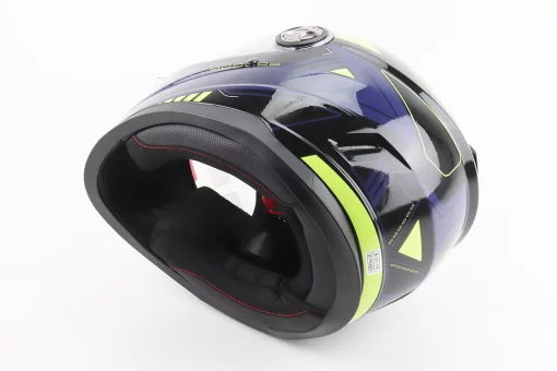 Шлем интеграл, закрытый BLD-М65 М (57-58см), ЧЕРНЫЙ/НЕОНОВО-ЖЕЛТО-СИНИЙ, FIX-206624