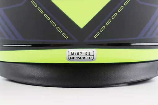 Шлем интеграл, закрытый BLD-М65 М (57-58см), ЧЕРНЫЙ/НЕОНОВО-ЖЕЛТО-СИНИЙ, FIX-206624