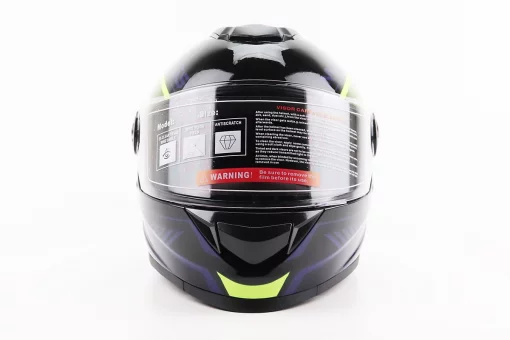 Шлем интеграл, закрытый BLD-М65 S (55-56см), ЧЕРНЫЙ/НЕОНОВО-ЖЕЛТО-СИНИЙ, FIX-206625