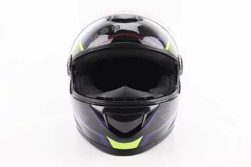 Шлем интеграл, закрытый BLD-М65 S (55-56см), ЧЕРНЫЙ/НЕОНОВО-ЖЕЛТО-СИНИЙ, FIX-206625