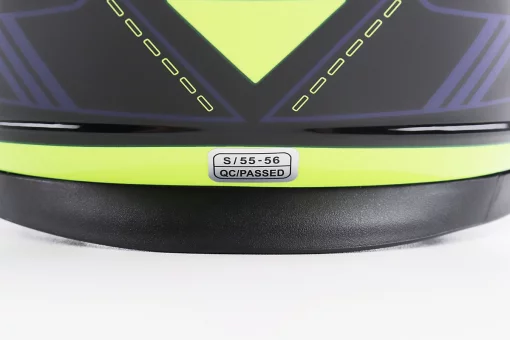 Шлем интеграл, закрытый BLD-М65 S (55-56см), ЧЕРНЫЙ/НЕОНОВО-ЖЕЛТО-СИНИЙ, FIX-206625