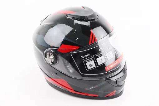 Шлем интеграл, закрытый BLD-М65 М (57-58см), ЧЕРНЫЙ/КРАСНО-СЕРЫЙ, FIX-206627