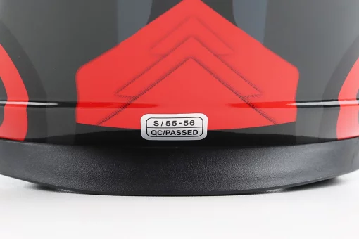 Шолом інтеграл, закритий BLD-М65 S (55-56см), ЧОРНИЙ/ЧЕРВОНО-СІРИЙ, FIX-206628