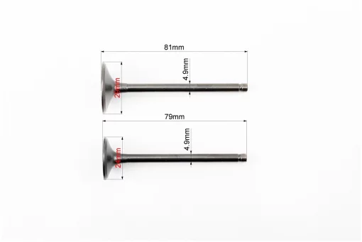 Клапан впускной (d=29; h=80,5), выпускной (d=24; h=79) к-кт 150cc Keeway, FIX-310489