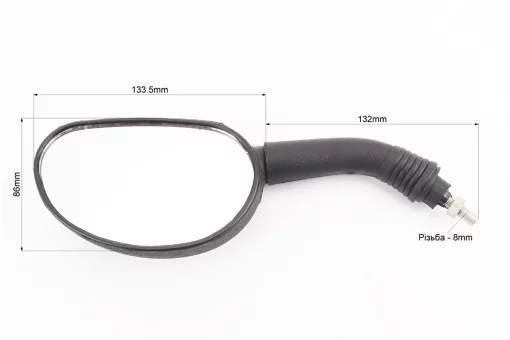 Зеркало (правое) "ОВАЛ" черное, м8, FIX-354582