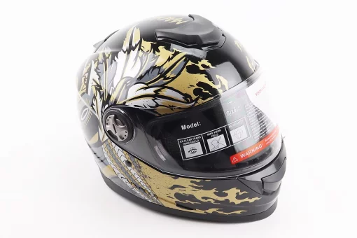 Шолом інтеграл, закритий BLD-М65 L (59-60см), ЧОРНИЙ/ЗОЛОТИСТО-СІРИЙ "Totem", FIX-206632