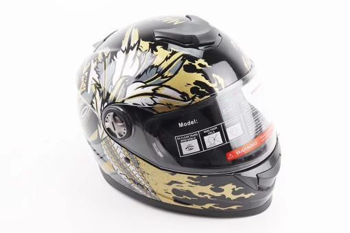 Шлем интеграл, закрытый BLD-М65 М (57-58см), ЧЕРНЫЙ/ЗОЛОТИСТО-СЕРЫЙ "Totem", FIX-206634