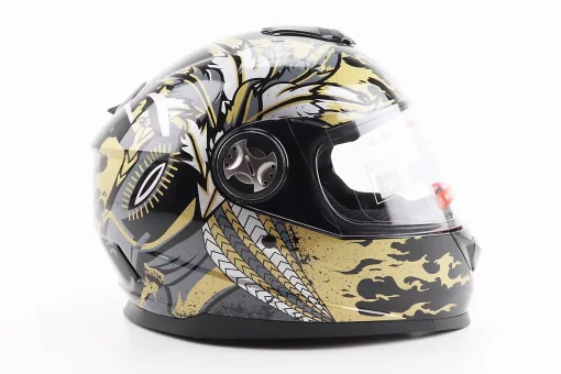 Шлем интеграл, закрытый BLD-М65 М (57-58см), ЧЕРНЫЙ/ЗОЛОТИСТО-СЕРЫЙ "Totem", FIX-206634