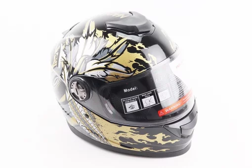 Шлем интеграл, закрытый BLD-М65 S (55-56см), ЧЕРНЫЙ/ЗОЛОТИСТО-СЕРЫЙ "Totem", FIX-206635