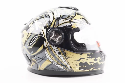 Шлем интеграл, закрытый BLD-М65 S (55-56см), ЧЕРНЫЙ/ЗОЛОТИСТО-СЕРЫЙ "Totem", FIX-206635