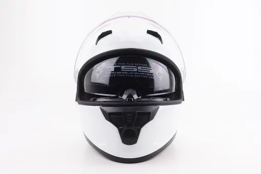 Шолом інтеграл, закритий (сертифікація DOT)+відкидні окуляри BLD-M67 L (59-60см), БІЛИЙ глянець, FIX-206636