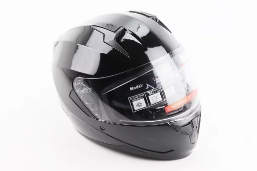 Шолом інтеграл, закритий (сертифікація DOT)+відкидні окуляри BLD-M67 L (59-60см), ЧОРНИЙ глянець, FIX-206637