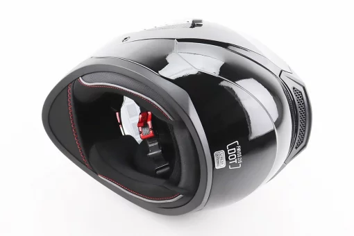 Шолом інтеграл, закритий (сертифікація DOT)+відкидні окуляри BLD-M67 L (59-60см), ЧОРНИЙ глянець, FIX-206637