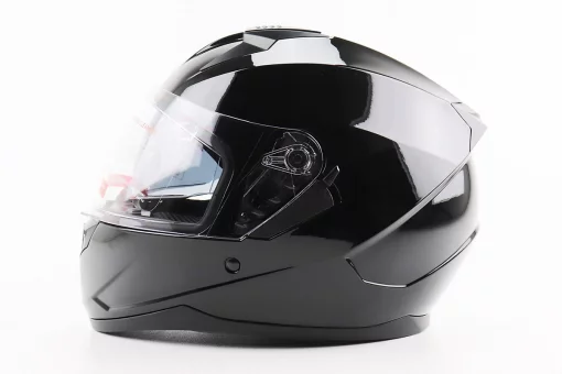 Шолом інтеграл, закритий (сертифікація DOT)+відкидні окуляри BLD-M67 L (59-60см), ЧОРНИЙ глянець, FIX-206637