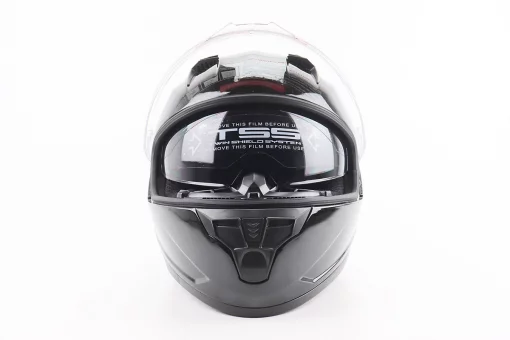 Шолом інтеграл, закритий (сертифікація DOT)+відкидні окуляри BLD-M67 L (59-60см), ЧОРНИЙ глянець, FIX-206637