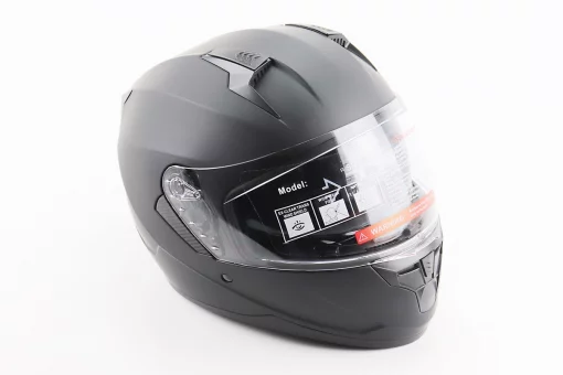 Шолом інтеграл, закритий (сертифікація DOT)+відкидні окуляри BLD-M67 L (59-60см), ЧОРНИЙ матовий, FIX-206638