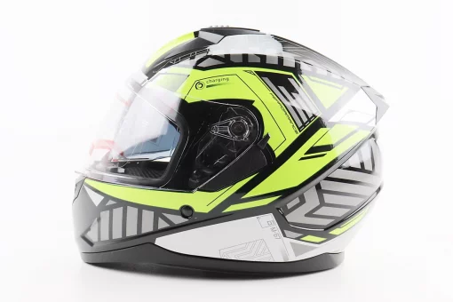 Шлем интеграл, закрытый (сертификация DOT)+откидные очки BLD-M67 L (59-60см), ЧЕРНЫЙ/НЕОНОВО-ЗЕЛЕНЫЙ, FIX-206639