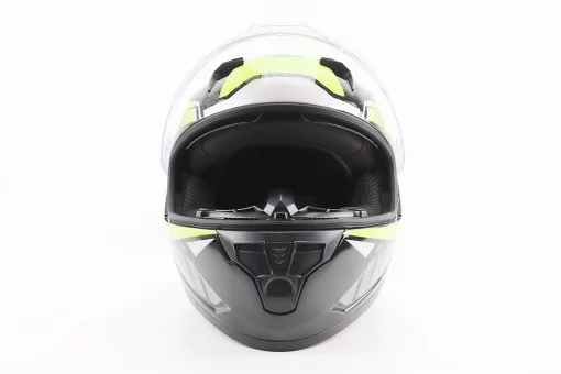 Шлем интеграл, закрытый (сертификация DOT)+откидные очки BLD-M67 М (57-58см), ЧЕРНЫЙ/НЕОНОВО-ЗЕЛЕНЫЙ, FIX-206640