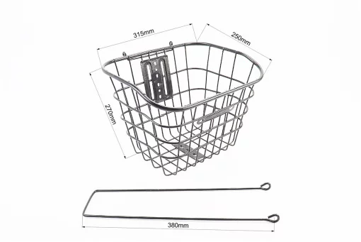 Корзина багажная передняя 26" с крышкой, чёрная YZ-061 (возможны царапины, сколы, дефекты покраски), FIX-409474