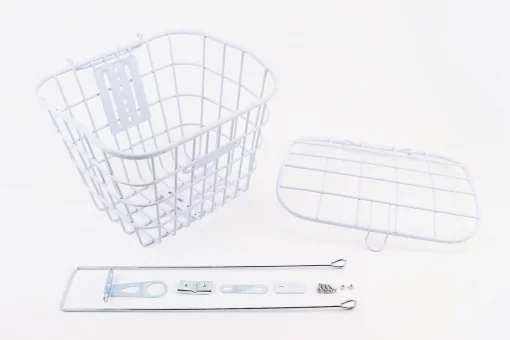 Корзина багажная передняя 28" с крышкой, белая YZ-061 (возможны царапины, сколы, дефекты покраски), FIX-409478