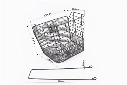 Корзина багажная передняя 28", чёрная JL-CK055 (возможны царапины, сколы, дефекты покраски), FIX-409494