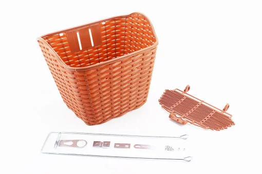 Кошик багажний передній 28" з кришкою, пластмасовий, коричневий TH-059, FIX-409528