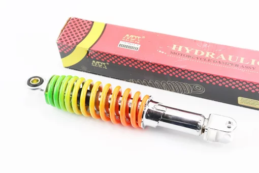 Амортизатор задний GY6/Honda - 290мм*d55мм (втулка 10мм / вилка 8мм) регулир., радуга, FIX-328256