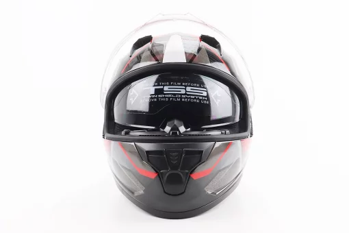 Шлем интеграл, закрытый (сертификация DOT)+откидные очки BLD-M67 L (59-60см), ЧЕРНЫЙ/КРАСНО-СЕРЫЙ, FIX-206641