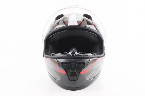 Шлем интеграл, закрытый (сертификация DOT)+откидные очки BLD-M67 L (59-60см), ЧЕРНЫЙ/КРАСНО-СЕРЫЙ, FIX-206641