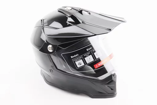 Шолом кросовий/ендуро/АТV зі склом BLD-819-7 L (59-60см), ЧОРНИЙ глянець, FIX-206645