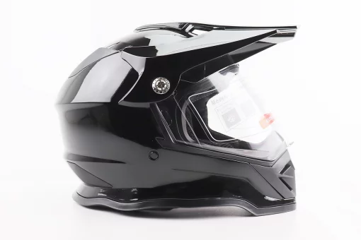 Шолом кросовий/ендуро/АТV зі склом BLD-819-7 М (57-58см), ЧОРНИЙ глянець, FIX-206646