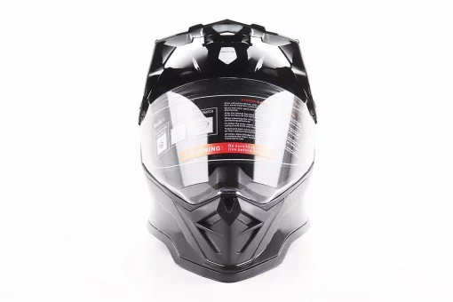 Шолом кросовий/ендуро/АТV зі склом BLD-819-7 М (57-58см), ЧОРНИЙ глянець, FIX-206646