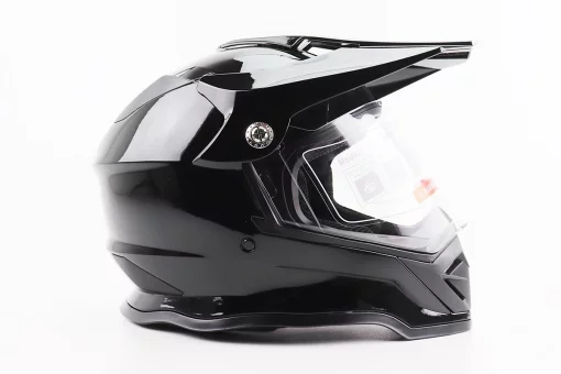 Шолом кросовий/ендуро/АТV зі склом BLD-819-7 S (55-56см), ЧОРНИЙ глянець, FIX-206647