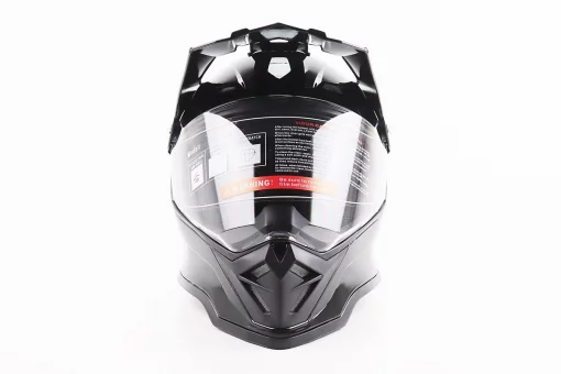 Шолом кросовий/ендуро/АТV зі склом BLD-819-7 S (55-56см), ЧОРНИЙ глянець, FIX-206647