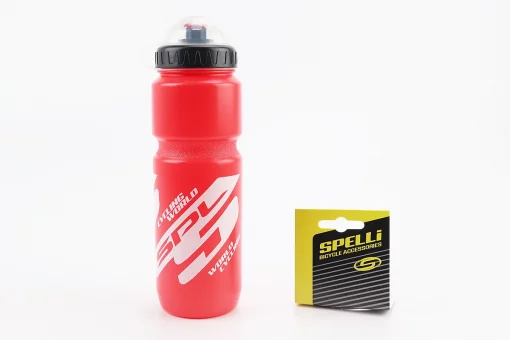 Фляга пластиковая 800мл, с защитной крышкой, красно-белая SWB-528-L, FIX-409545